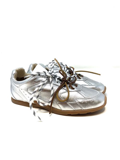 Sneaker donna in pelle laminata argento IL LACCIO | G88LAMINATOARGENTO
